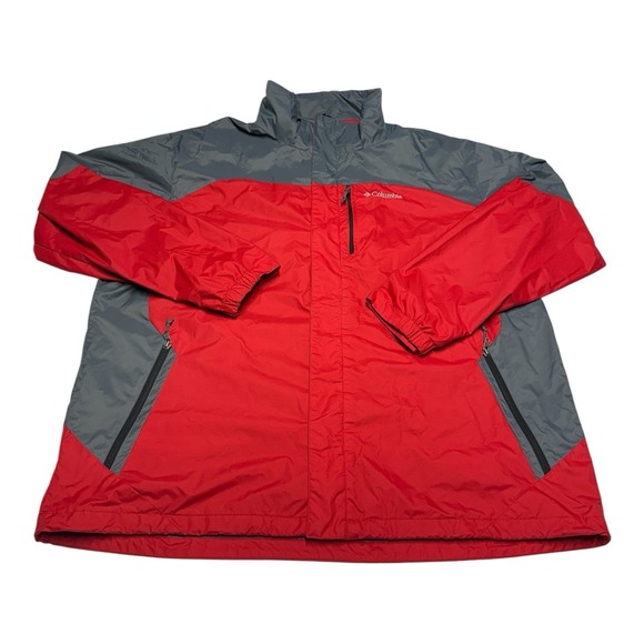 Columbia Summit Lift Interchange Jacket Men Sz XXL Red Grey Full Zip Lightweight - Picture 1 of 9